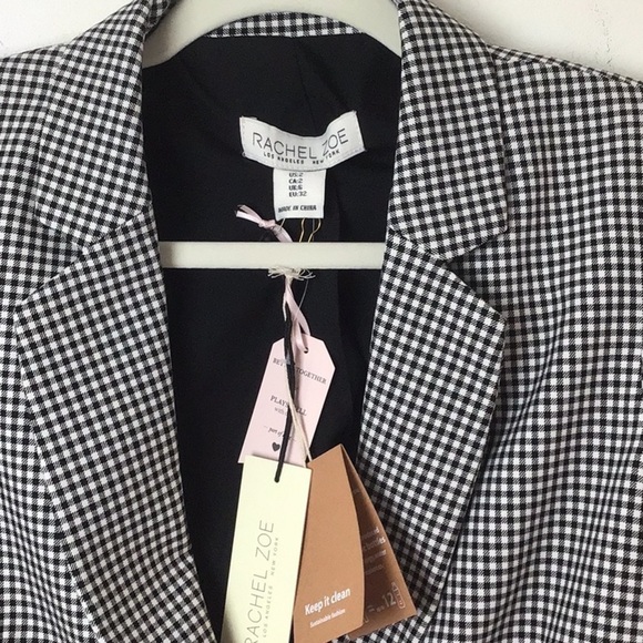 Rachel Zoe black and white checked blazer.  Size 2. Runs big. NWT - Picture 5 of 10
